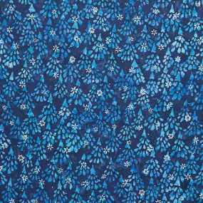 Artisan Batiks - Snowscape Trees Navy Metallic Yardage