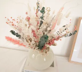 Colourful Dried Flowers Bridal Bouquet - Blush Pink & White