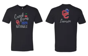 Creek Poms NATIONALS Tee- matte and glitter