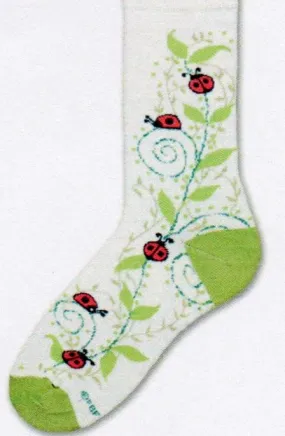 FBF Ladybug Swirls Socks