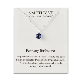 February (Amethyst) Birthstone Necklace Created with Zircondia® Crystals