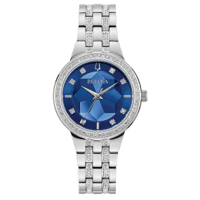 LADIES BULOVA PHANTOM STAINLESS STEEL WATCH WITH 120 CRYSTALS