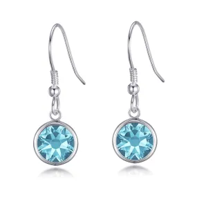 Light Blue Crystal Drop Earrings Created with Zircondia® Crystals