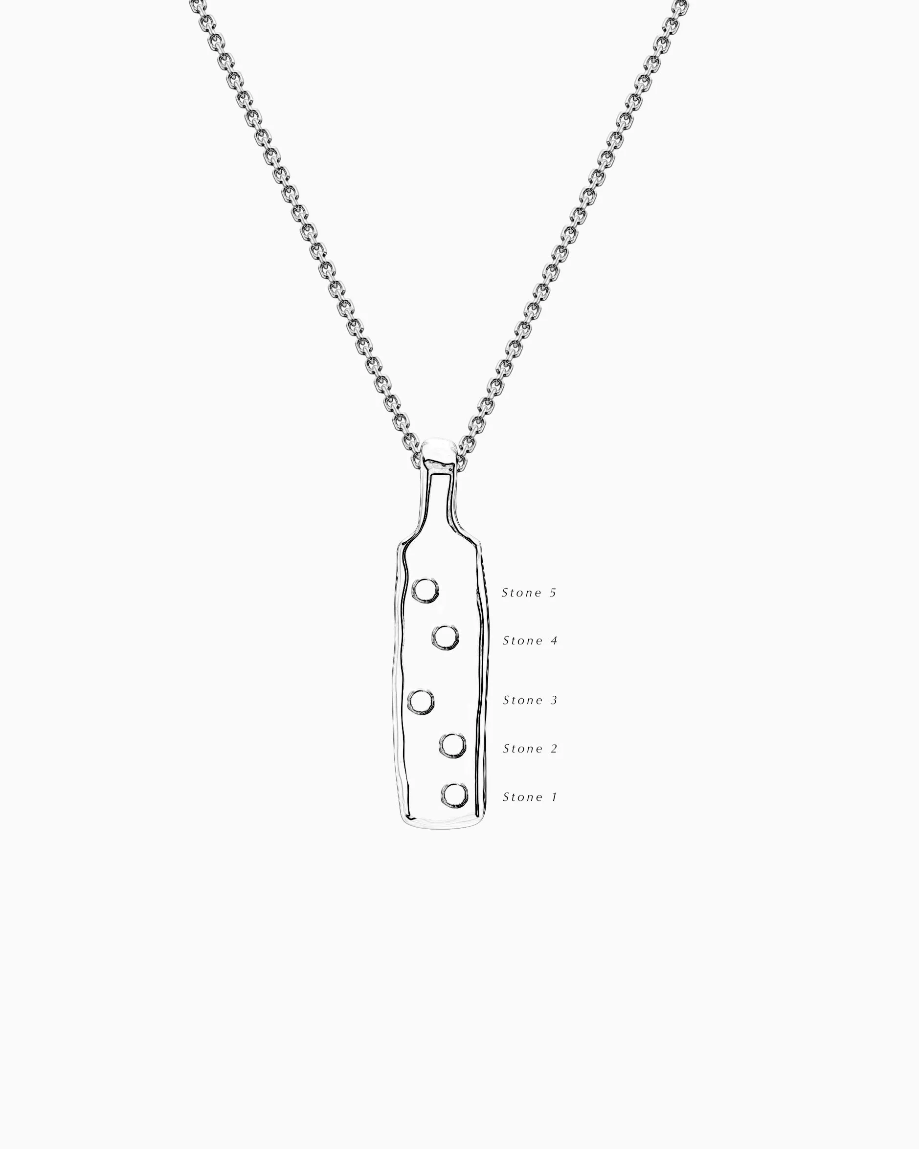 Organic Birthstone Tag Narrow | Silver