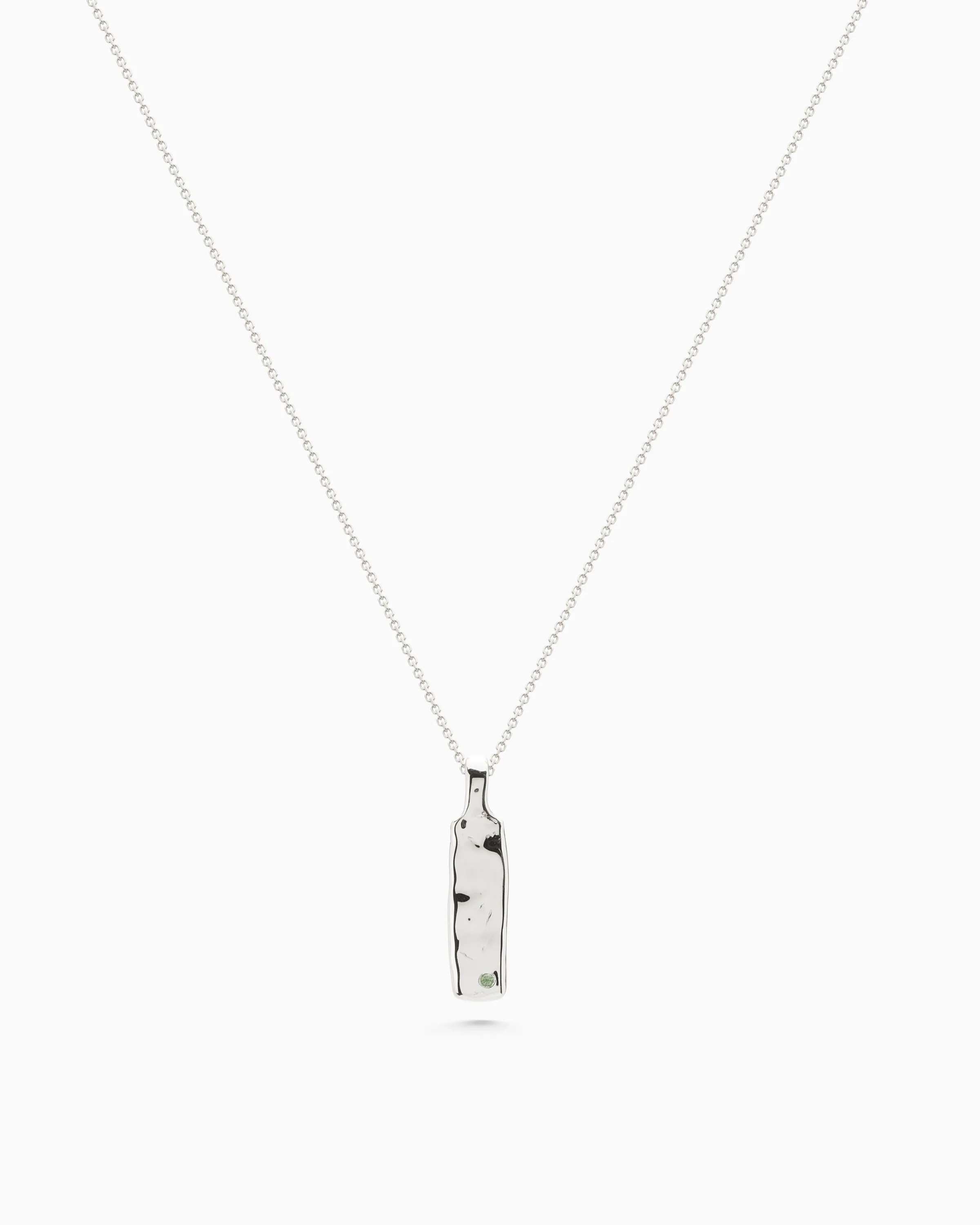 Organic Birthstone Tag Narrow | Silver