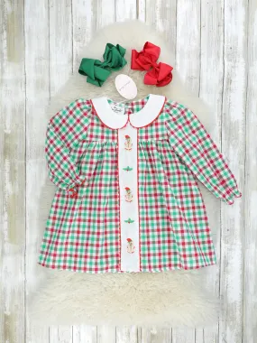 Red & Green Gingerbread Vintage Dress