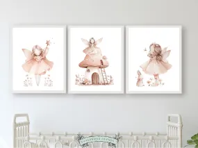 Whimsical Wildflower Fairy Nursery Prints - Set 1